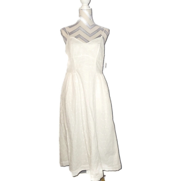 A New Day White Eyelet Midi Sundress Medium NWT - Picture 8 of 14
